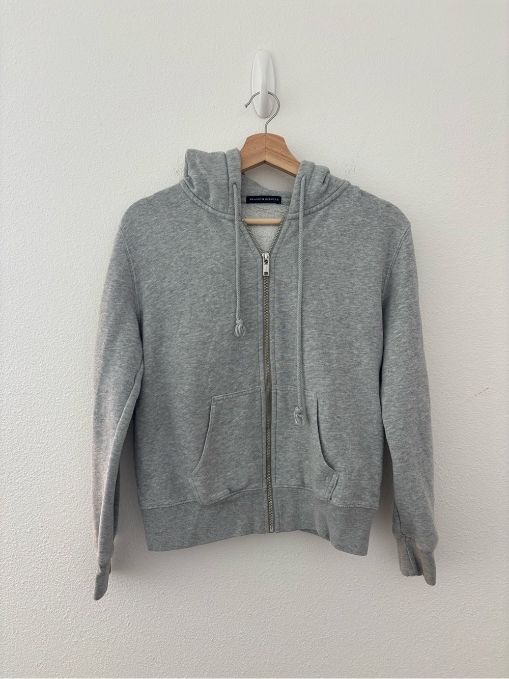 Brandy Melville grey zip up hoodie